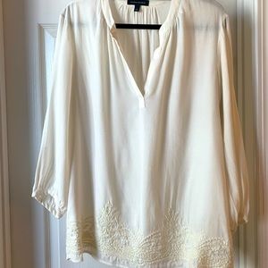 Cream embroidered tunic